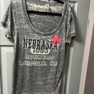Nebraska Women's Gray T-Shirt